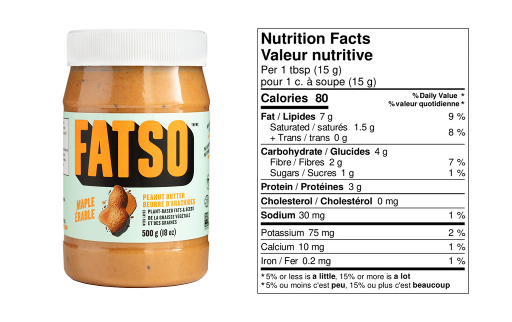 FATSO Maple Nutritional Information