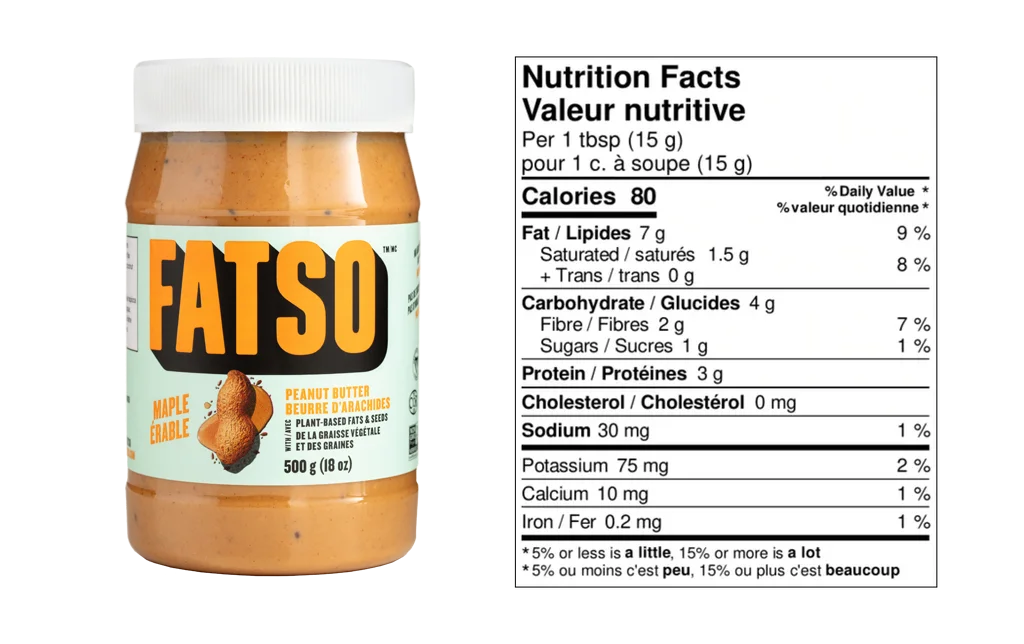 FATSO Maple Nutritional Information