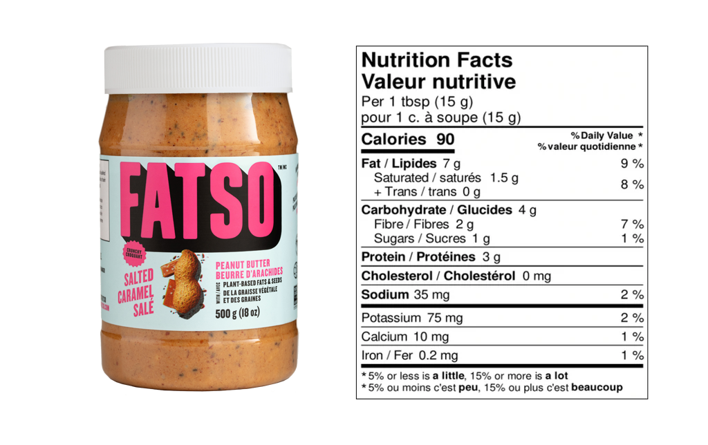 FATSO Salted Caramel Nutritional Information
