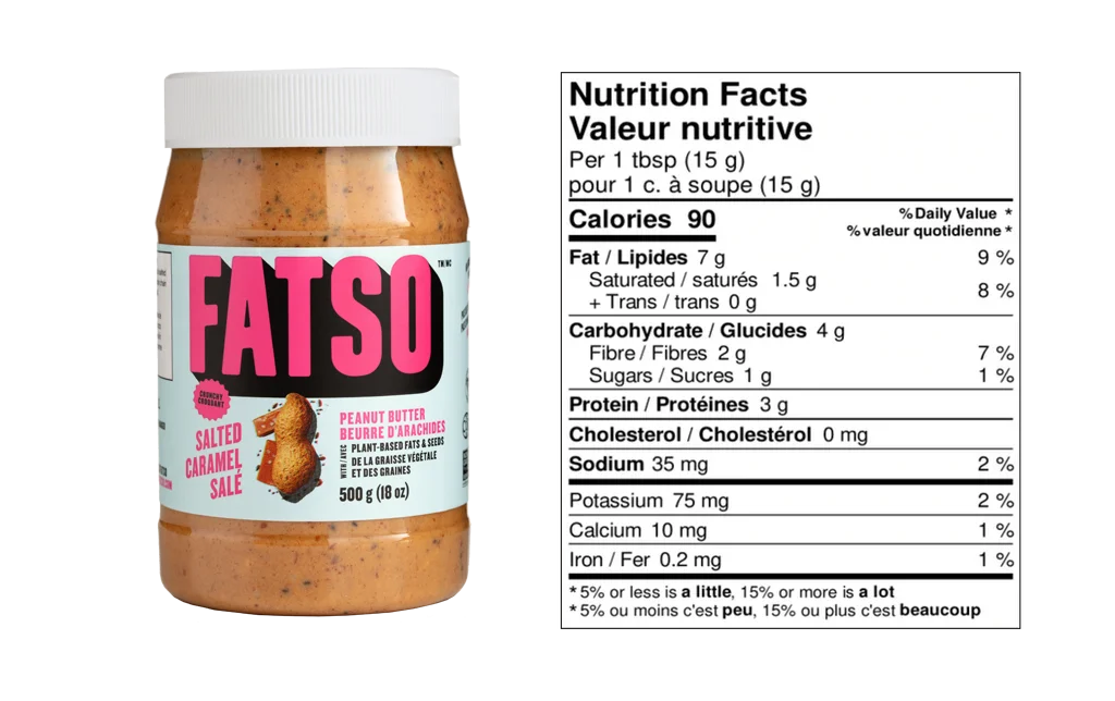 FATSO Salted Caramel Nutritional Information